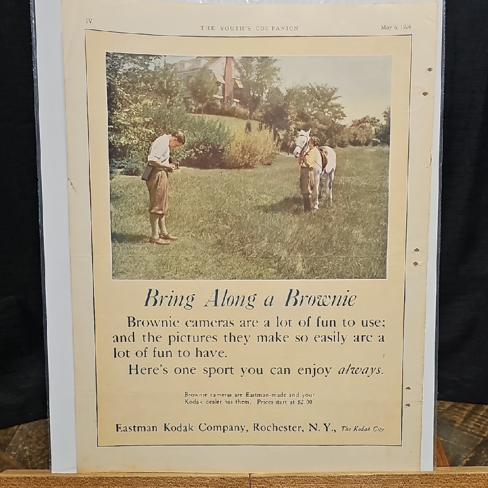 Vintage Kodak Brownie Camera Advertisement 1926